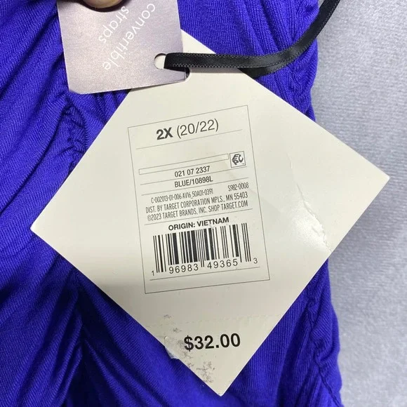 Ava & Viv Womens Purple Smocked Wide Leg Jumpsuit Plus Size 2X - Picture 16 of 16